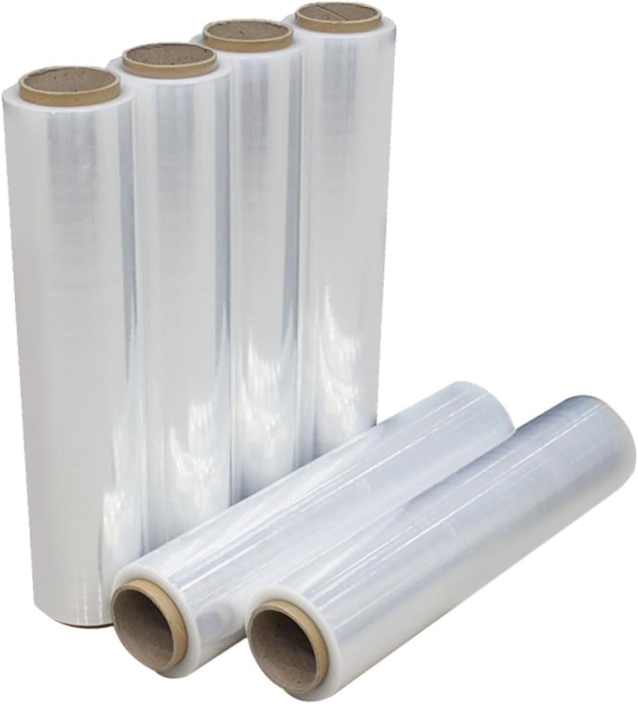 1roll Self-Adhesive Stretch Film Wrap Transparent Packing Film for Home and Warehouse Heavy-Duty Clear Stretch-Resistant Pallet Wrap for Moving and Furniture Storage