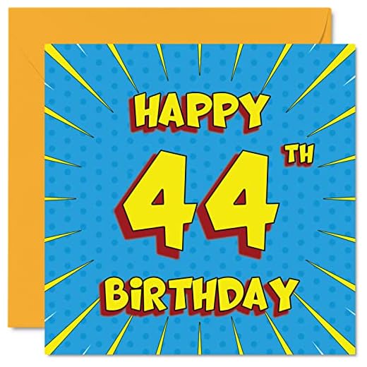 Divertidas tarjetas de cumpleaños 44 para hombres y mujeres, libro de cómics, tarjeta de feliz cumpleaños para hermana, niñera, tarjetas de felicitación de 145 mmx145 mm, tarjeta de cumpleaños 44