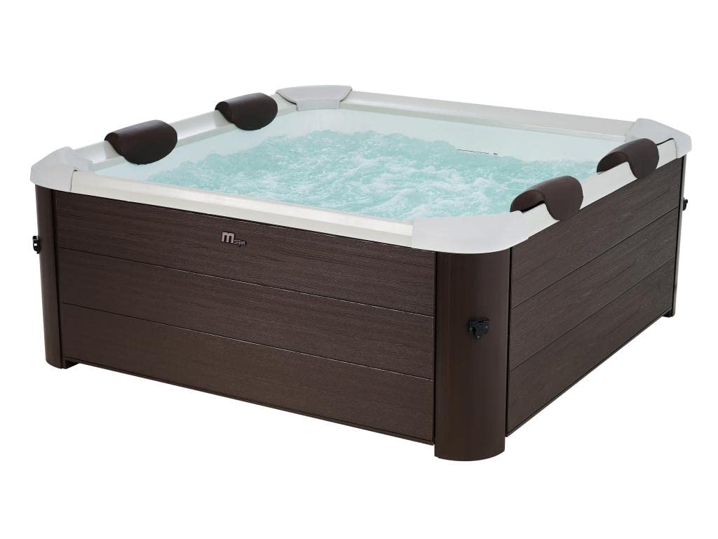Mspa - Spa brun semi-rigide 6 places avec accessoires - 120 jets - L160 x L160 x H65 cm - MAKEMO de MSPA