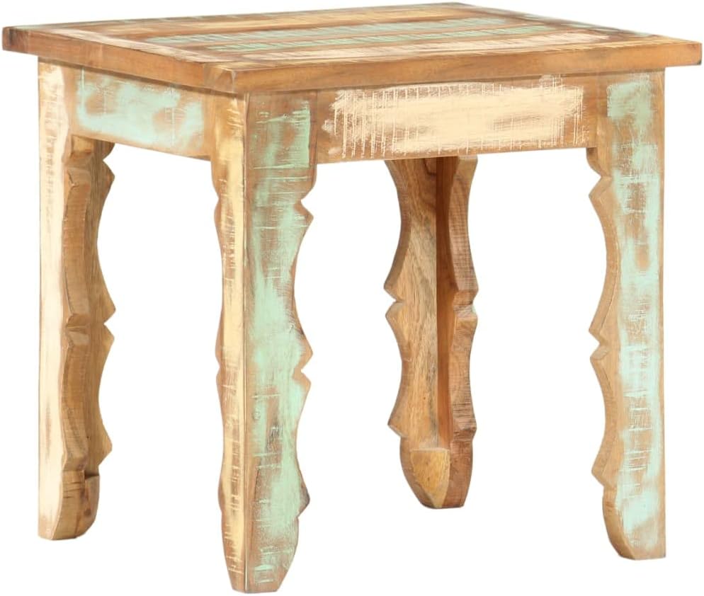 vidaXL Solid Reclaimed Wood Square Coffee Table - Antique Finish Handmade Accent Piece for Living Room, Lounge, Library