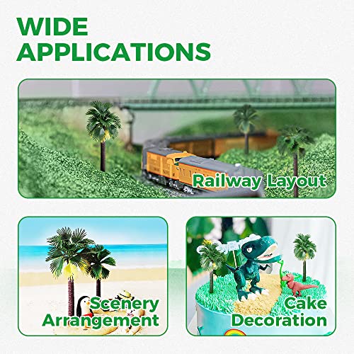 Yetaha 12Pcs Coconut Palm Tree Model, Miniature Tropical Tree, Plastic Artificial Model Trees For Diorama Train Railway Layout Rainforest Landscape Scenery Cake Decorative (3.1-6.3 Inch Mixed) #TOP5