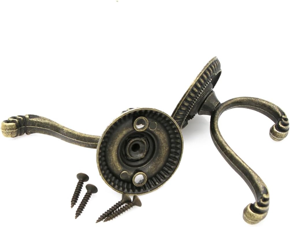 LXZ 4 PCs Antique Brass Wall Mounted Hooks - Wall Hooks - Hat Hangers Robe Hooks, Height 2.9-in (7.3 cm)
