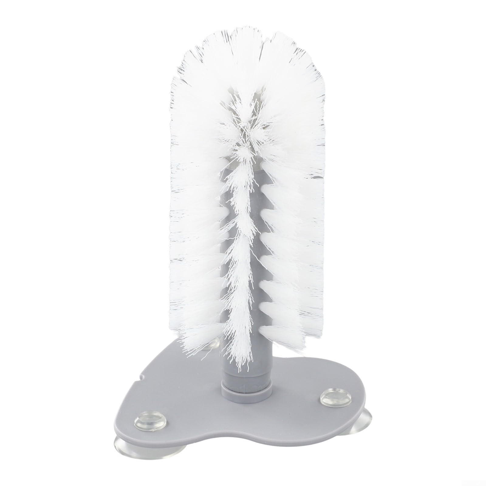 Gdfnmogo Cepillos de vidrio, arandela de vasos de vidrio con ventosa para fregadero, limpiador de cerdas de fregadero, herramienta de limpieza de tazas de vidrio para montaje en pared (transparente)