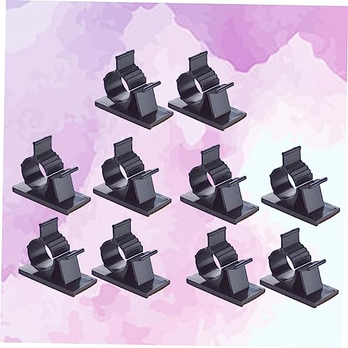 Lurrose 30 piezas clips ajustables para manejo de cables con adhesivo para escritorio, abrazadera para cables, soporte para cordones para espacio de trabajo miniatura 7