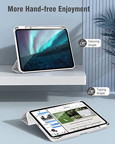 Image of ProElite Case Cover for Apple iPad (A16) 11th /10th Generation (2025 /2022), Transparent case Cover with Pencil Holder for iPad 11th /10th Gen 2025 /2022, Grey