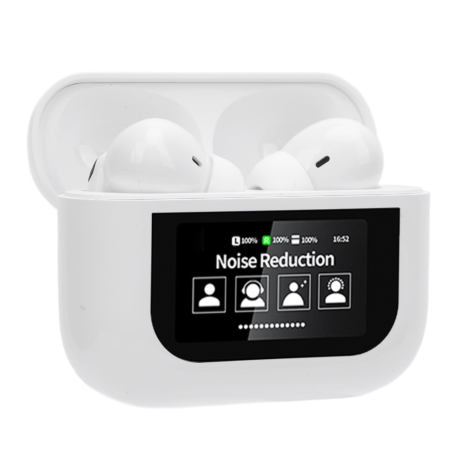 PUSOKEI 144 Langues Traduction Écouteurs avec Écran Tactile (White)