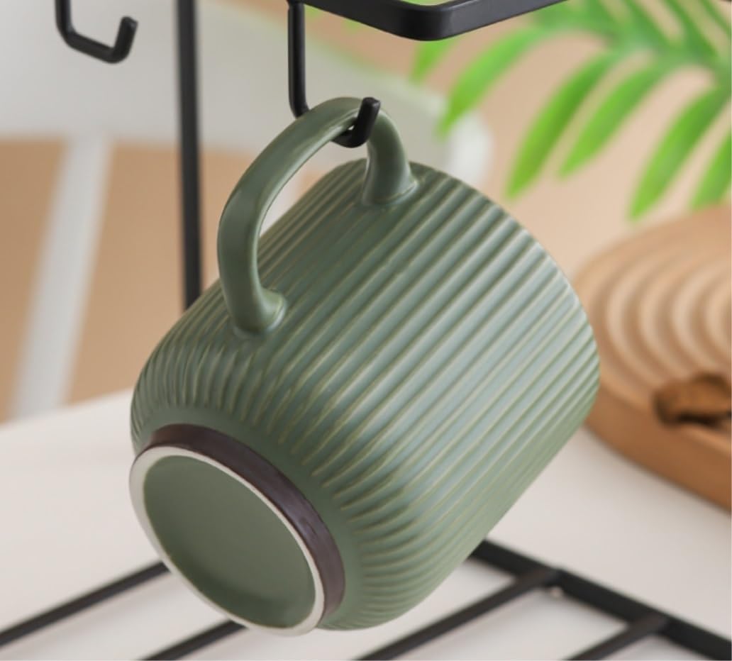 Tazza Cappuccino, Tazze Tazza Tazza in Ceramica a Righe in Rilievo Tazza da Bere per la casa Tazza da caffè per Ragazza Tazza da tè per Ufficio Semplice Tazze da caffè Moka(B)