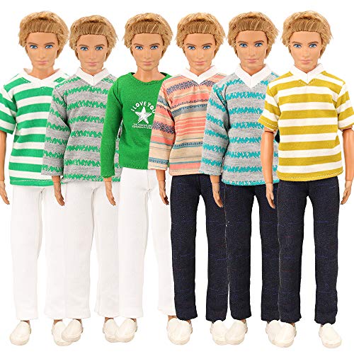 Miunana 5 Traje de Ropa Hecha a Mano Vestir Casual con Deportivo Verano Fashion Camisas y Pantalones Cortos para Novio 12 Pulgadas Muñeco