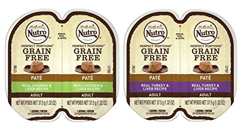 Nutro Perfect Portions Grain Free Soft Loaf Cat Food 2 Flavor 8 Can Variety Bundle, (4) each: Turkey & Liver, and Chicken & Liver - 2.6 Ounces (8 Cans Total)