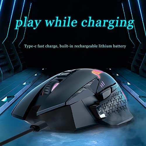 Souris de jeu Bluetooth sans fil RVB rechargeable 5 DPI pour PC portable