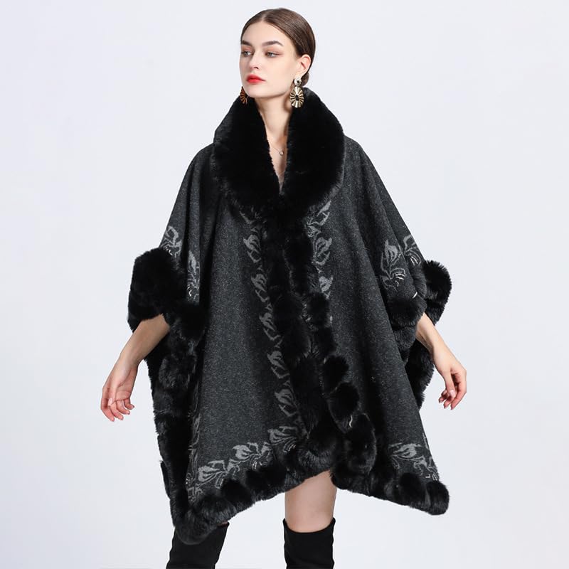 Women's Autumn and Winter Shawl Cape Knitted Cardigan Coat for Women2