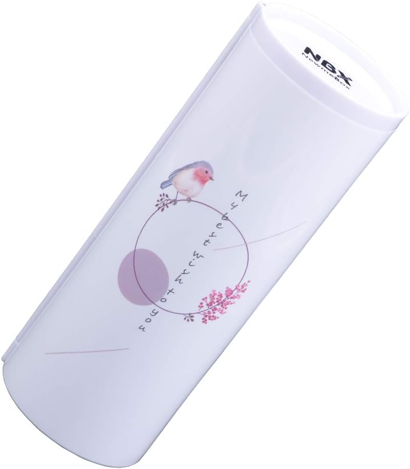 NewmeBox 2020 Upgraded Pen Case Holder,Creative Large Capacity Pencil Box Organizer,Multifunctional Double Layer Pen Bag with Calculator,Mirror and Erasable Notepad for Students (Fresh Bird)