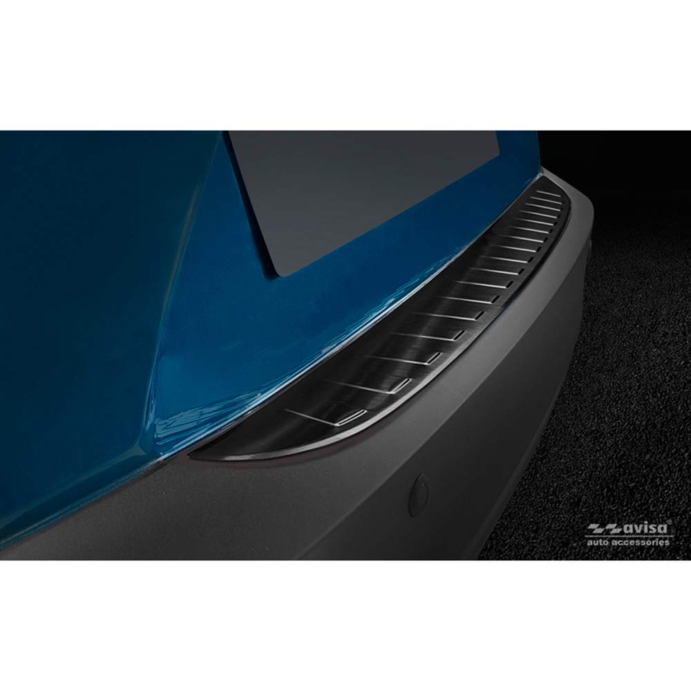 Avisa Protector del Parachoques Trasero Inoxidable Negro Compatible con Mazda CX-3 2015- 'Ribs'