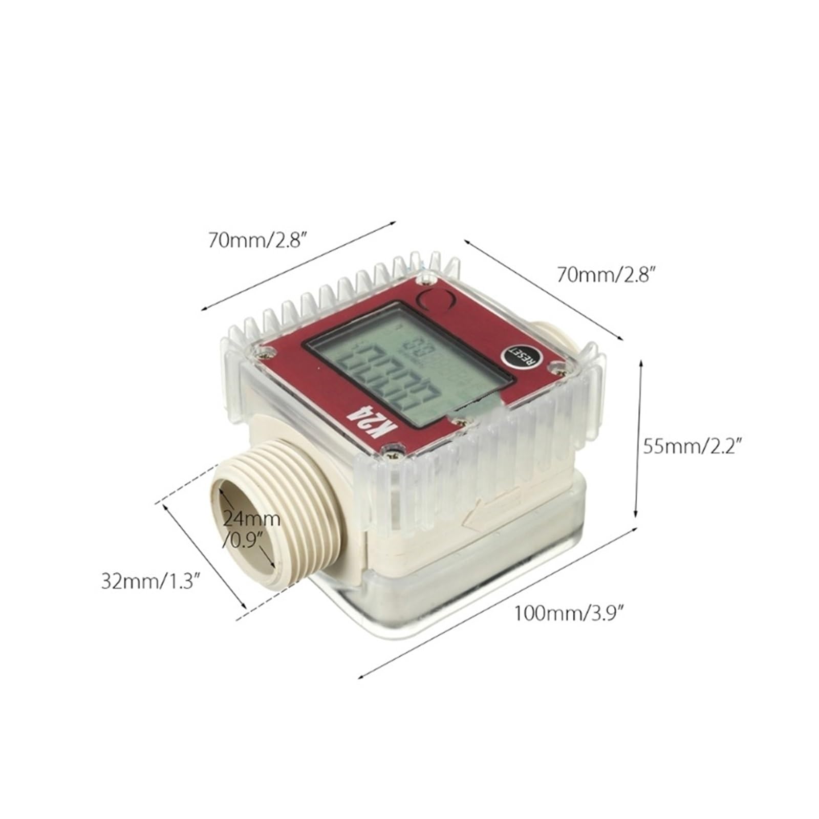 Flow Sensor Meter Digital Pipeline Water Flow K24 Digital LCD Flow Tester Flow Metere