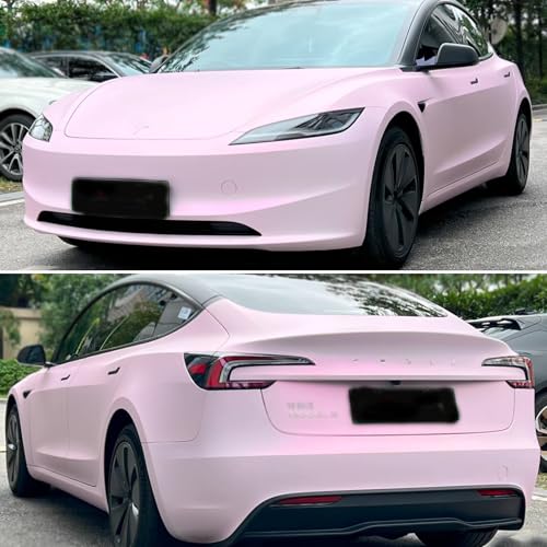 Image of Matte Light Pink to Purple Chameleon Car Vinyl Wrap Satin Finish Color Changing Self Adhesive DIY Car Body Film for Vehicle Interior Exterior Decoration, 59.84 inch x 629.92 inch (The Whole Roll)