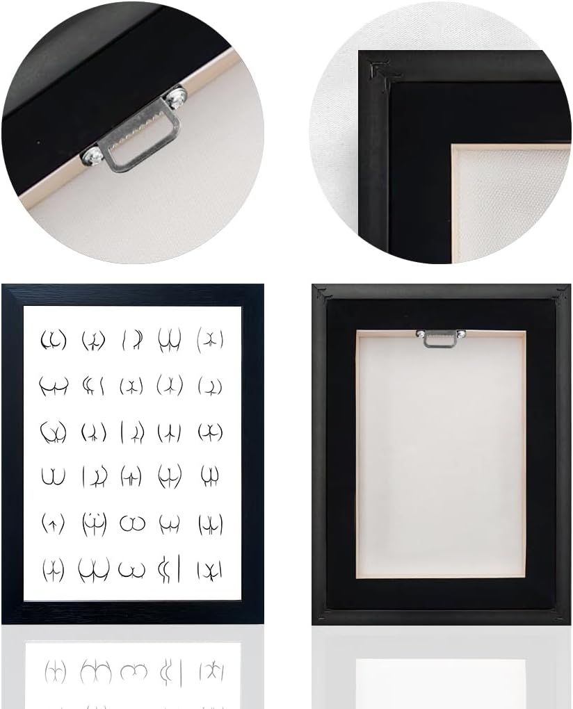 Black and White Bathroom Wall Art Framed Funny Wall Decor Canvas Print Bthroom Sign Picture Artwork