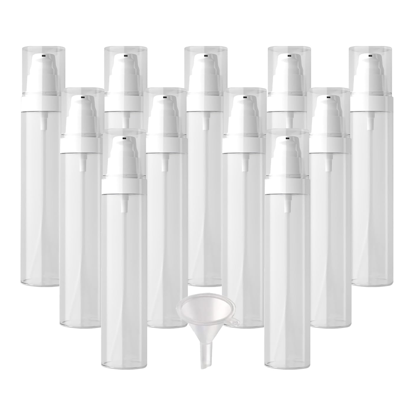 12 Pezzi 100ml flaconi vuoti da Trasparente in plastica da viaggio, ricaricabili, per lozione e shampoo Cosmetica Bottiglie con Pompa Flaconi di Lozione