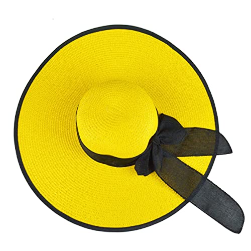 Dreshow Womens Bowknot Straw Hat Foldable Beach Sun Hat Roll Up Upf 50+ #TOP2