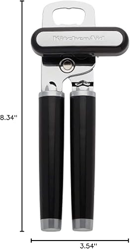 Miniatura 8 de KitchenAid - Abrelatas multifunción clásico y abrebotellas de fácil uso, rueda de corte de acero inoxidable ultra afilada, mangos ergonómicos Negro