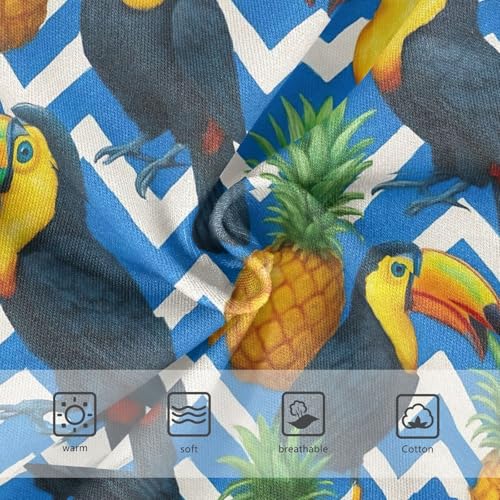 Joisal Cotton Toddlers Underwear Floral Toucans Pineapples Blue White Zigzag Panties for Girl Designer Kids Undies Briefs 2t3