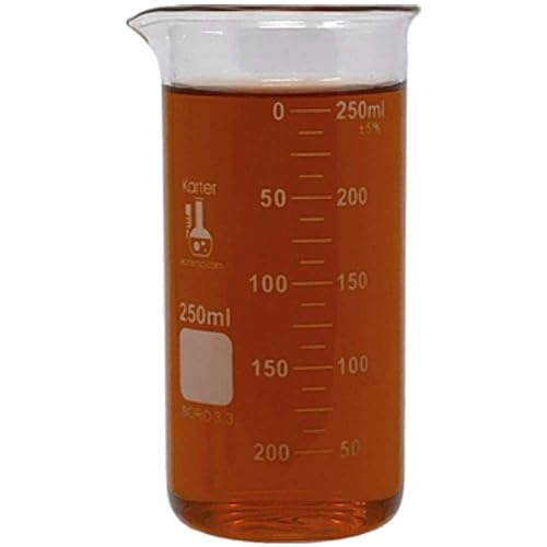 Vaso de precipitados de 85fl oz forma alta vidrio de borosilicato 33 doble escala graduado Karter Scientific 213F13 individual
