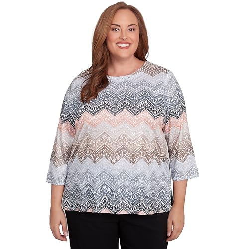 Lacey Ombre Chevron Crewneck Top