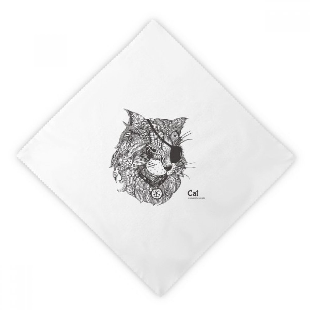 Serviettes en tissu réutilisables multicolores motif chat pour table dîner