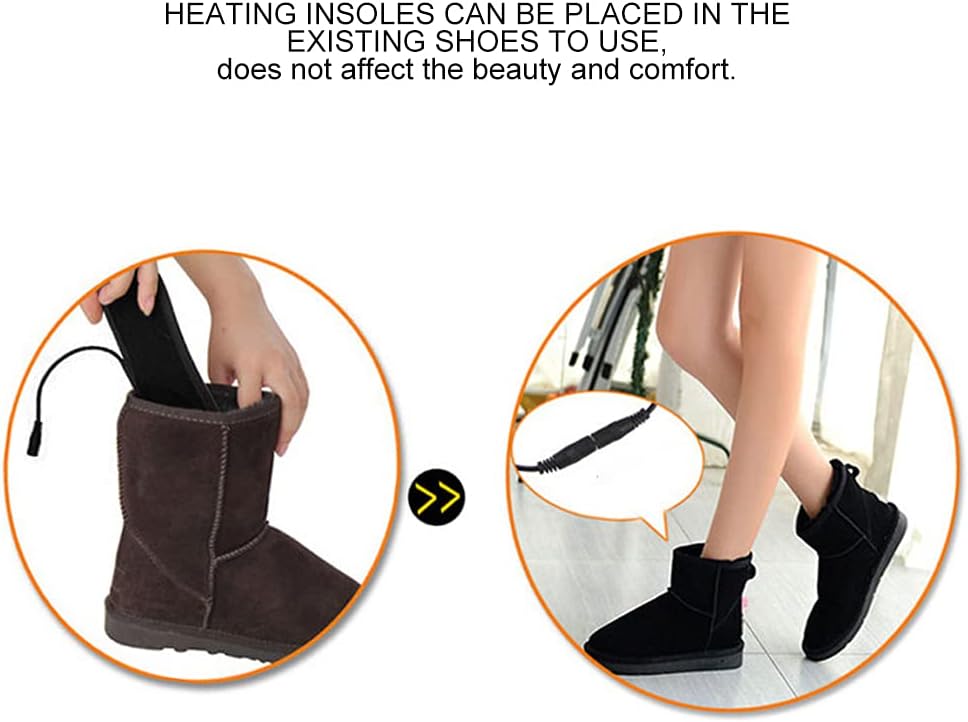 Heated Insoles, Toe Warmers, Electric Foot Warmer, Winter USB Heated Shoe Insoles, Foot Warming Pad Mat, Heating Cuttable Insole for Man Woman Child(S (35-40))