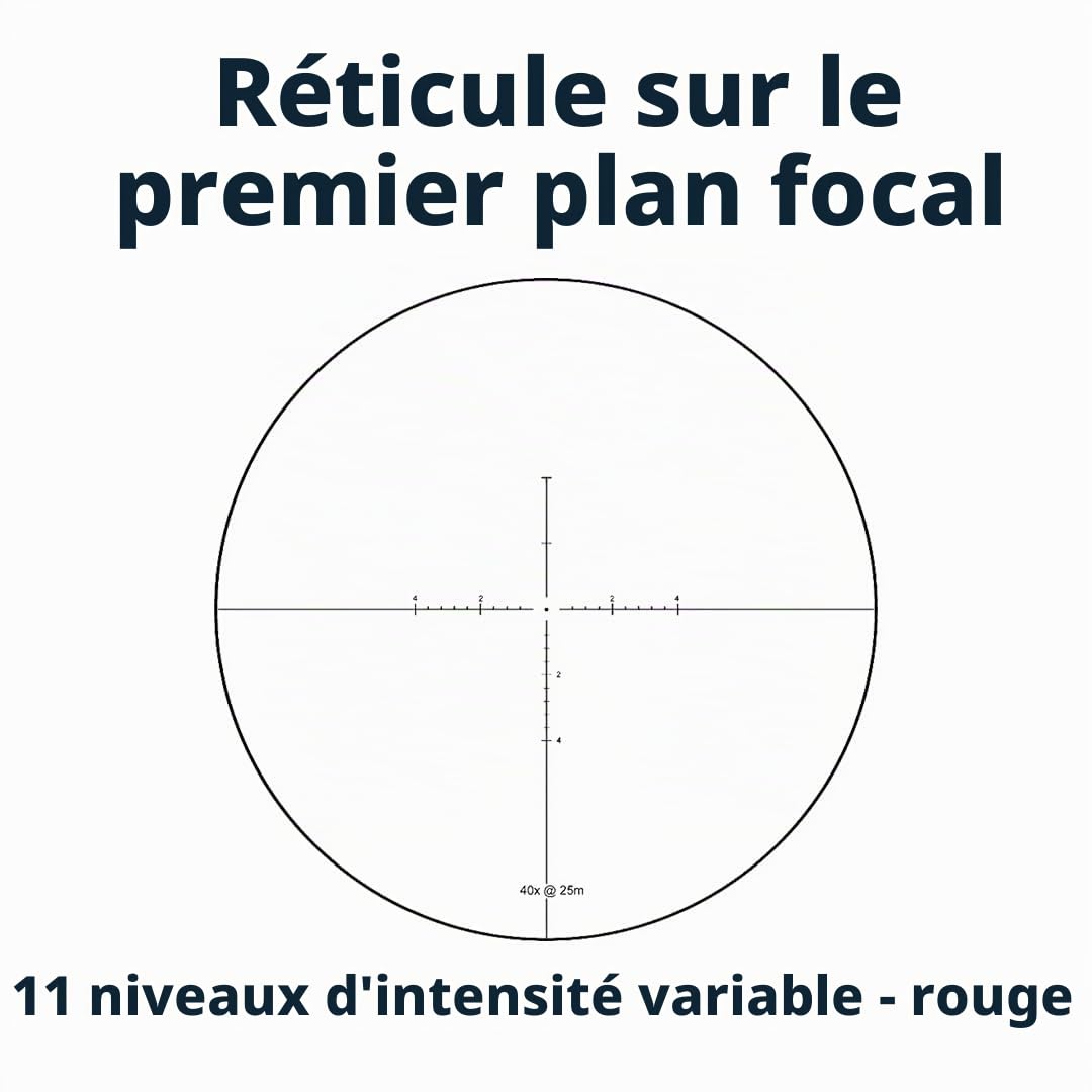 Vector Optics SCOL-58 Sentinel-X Pro10-40x50 SFP Lunette de visée spécialement conçue pour les prises de vue Benchrest de 25 m