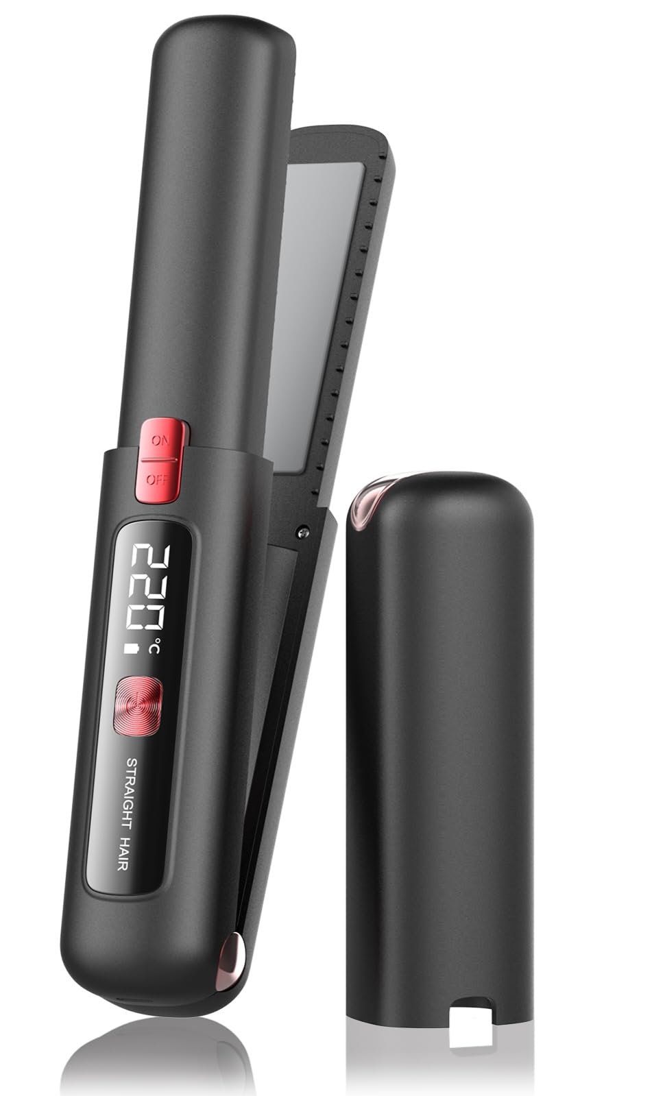 Cordless Hair Straightener and Curler 2 in 1 Mini Lightweight and Small USB Rechargeable with 4500mAh Battery 10s Fast Heating Portable Ceramic Flat