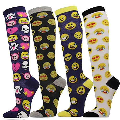 Image of SocksKnee Women Multi-Pack Colorful Variety Design Assorted Activewear Knee-High Stocking Socks, 9-11