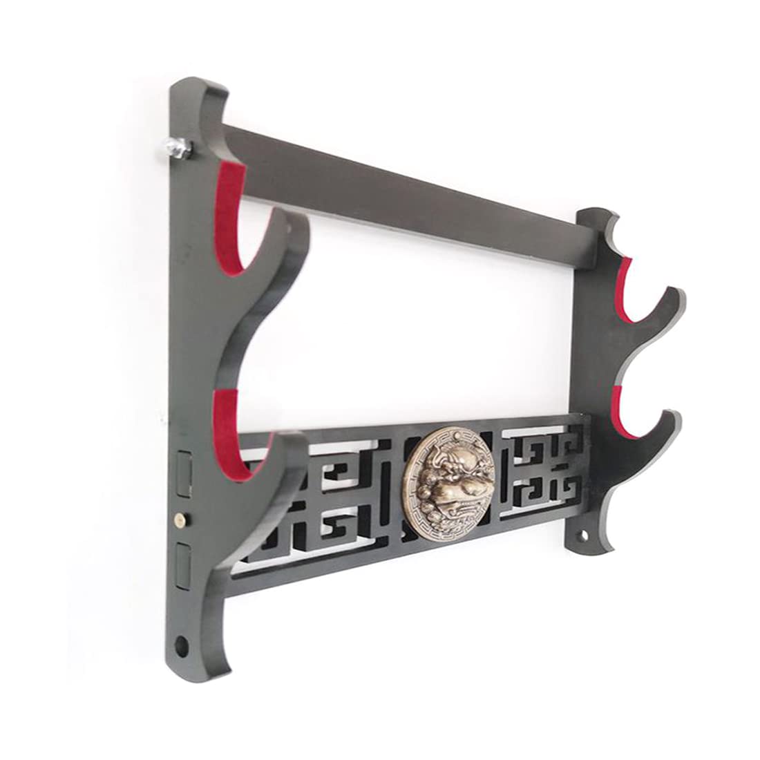 Goonsds Red Goodsds Padded Sword Wall Mount Katana Stand Samurai Sword Holder Display Rack,2 Tier