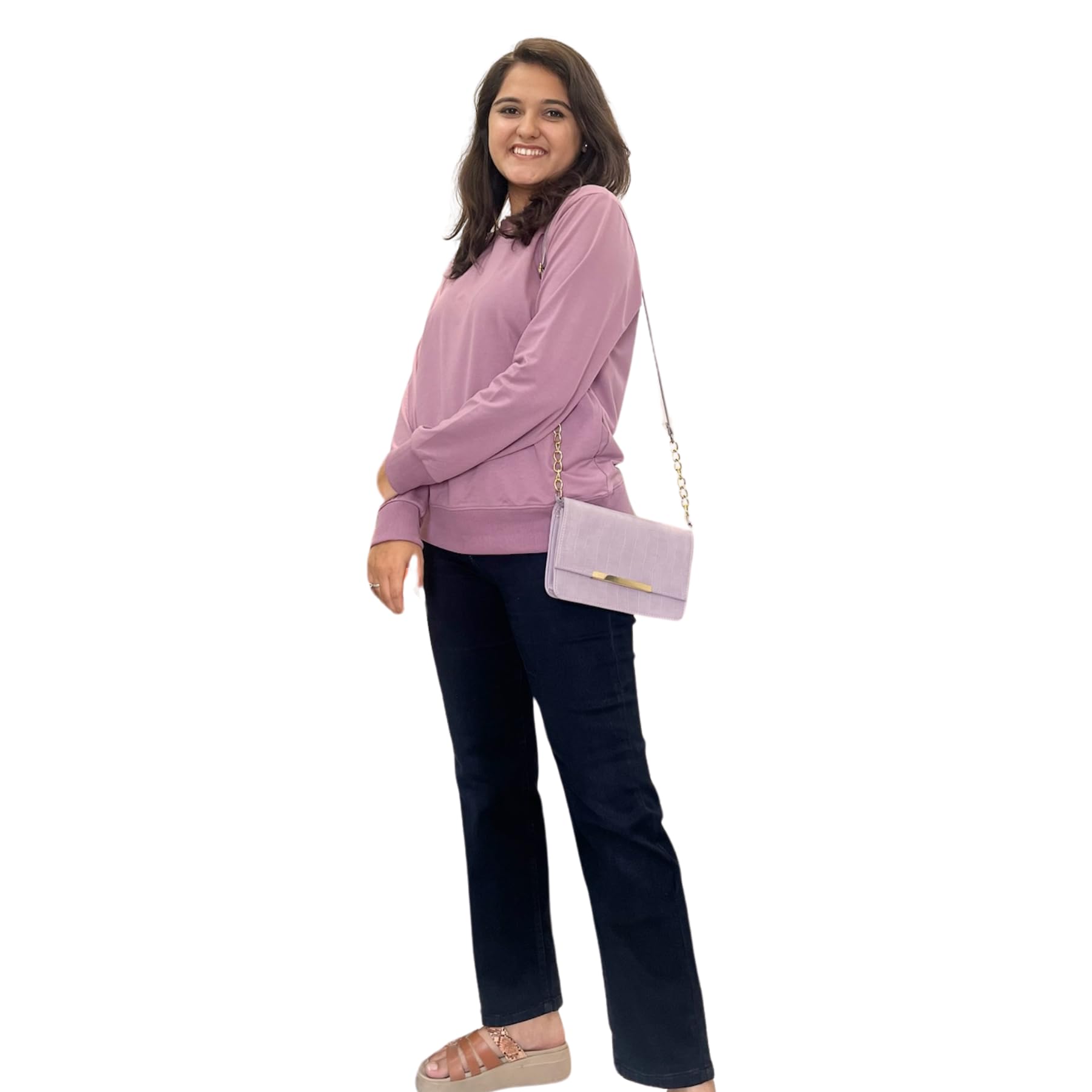 glamzei Cotton Sweatshirt for Women | 100% Cotton Fabric Full Sleeves Jumper | Women's Regular Fit Long Sleeve Casual Sweatshirt (10 Colours, 9-picture-48
