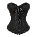 819 Women Lace up Back Sexy Floral Corset for Women Lingerie Bustier Top Plus Size 7X-Large Black