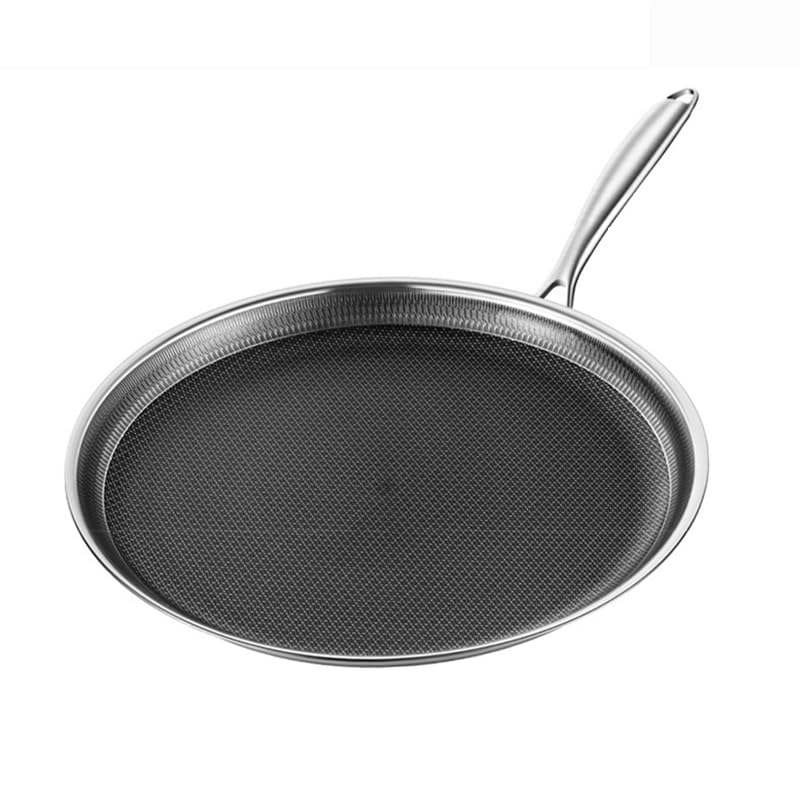 Poêle à frire anti-adhésive en inox pour omelettes et crêpes légères sur induction