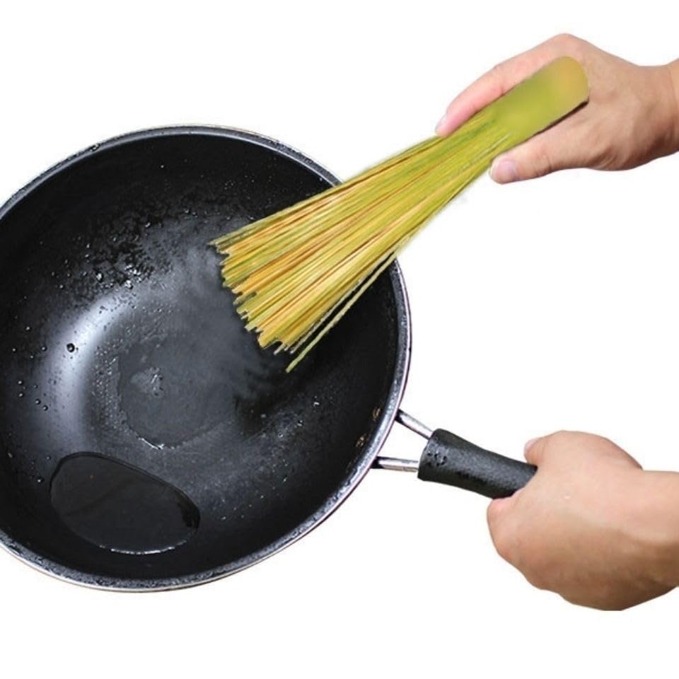 Image of 2 pcs -7 Inch Bamboo Pot Scraper Scrubber, Cast Iron Skillet Kitchen Cleaner, Grill Scrubbing Cleaning, Food Scrape Tool- Pipes, Hydro Flask Tumbler, Sinks, Beer Brewing Supplies