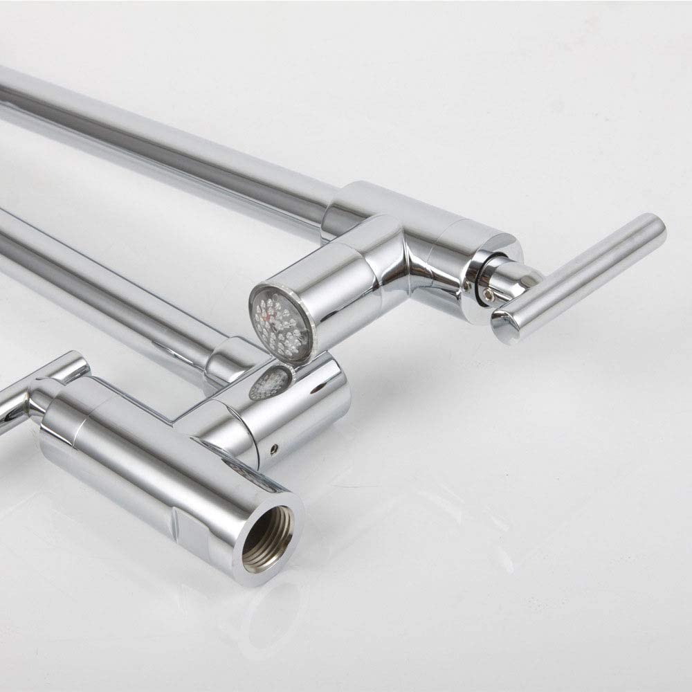 Grifos de Cocina Grifo (Agua) Grifo ； Grifo ； Grifo LED Grifo de Cocina Monomando montado en la Pared Totalmente de Cobre Monomando Universal Plegable Caliente y frío (rociado de Agua)