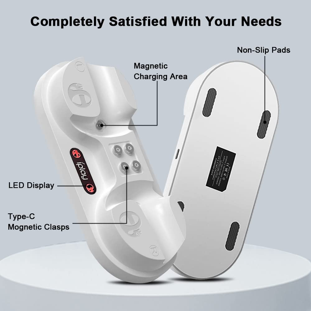 HOMSCAM Ladestation für PS VR2 Controller, 1.5 Stunden Schnelle Ladegerät für PlayStation VR2 Controller mit 4 Type-C Magnetische Schnittstellen, LED Anzeige, Type-C-Ladestation für PS VR2 Zubehör