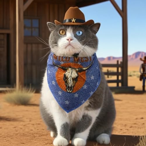 Disfraz de Vaquero para Perro Pequeño Azul miniatura 2