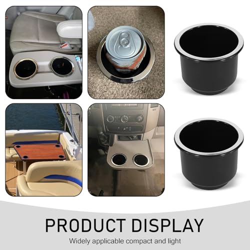 2 insertos portavasos universales para auto plástico negro miniatura 6