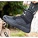RASPIO Men's Tactical Boots, Lightweight Outdoor Hiking Boots, Leather Work Boots, Durable Suede Leather, Comfort Durable Breathable(Bl,10.5)