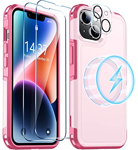 Red2Fire Magnetic For Iphone 14 Plus Case [Compatible With Magsafe][Military Grade Drop Protection] Phone Case 6.7" - Pink #TOP7