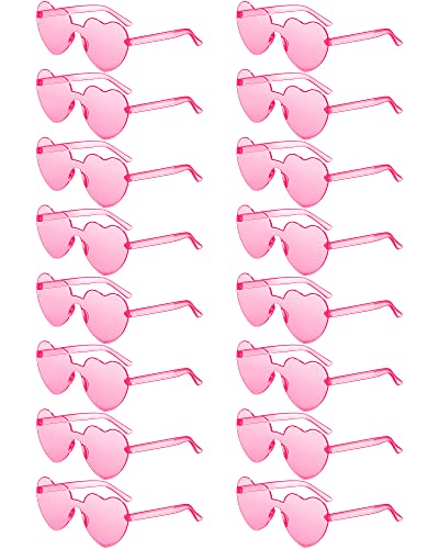 Colzzy 16 Pair Heart Shaped Sunglasses Bulk Witch Birthday Party Sunglasses Candy Color Eyewear for Party Women