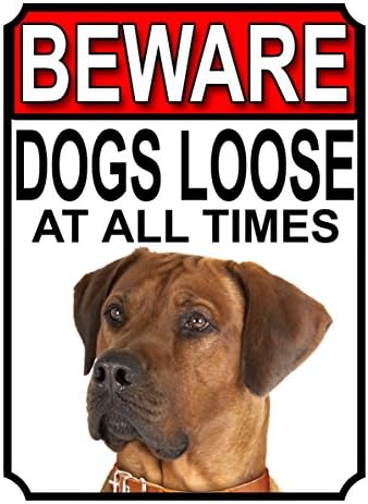 ALL BREEDS - BEWARE DOGS LOOSE AT ALL TIMES METAL SIGN GERMAN SHEPHERD 200MM X 150MM (998H1)