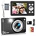 Digital Camera for Kids, FHD 1080P 56MP Autofocus Point and Shoot with 16X Zoom, 32GB TF Card, Battery, Flash, Face Detect, Anti Shake, Compact Travel Cameras for Boys Girls Teens Kids Gift（Black）