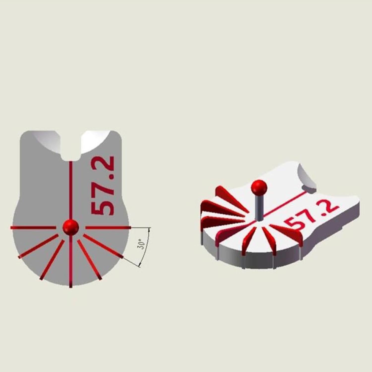 5のセット旅行愛好家のためのスヌーカーエイミングトレーナーアクセサリープール練習30度, 白と赤