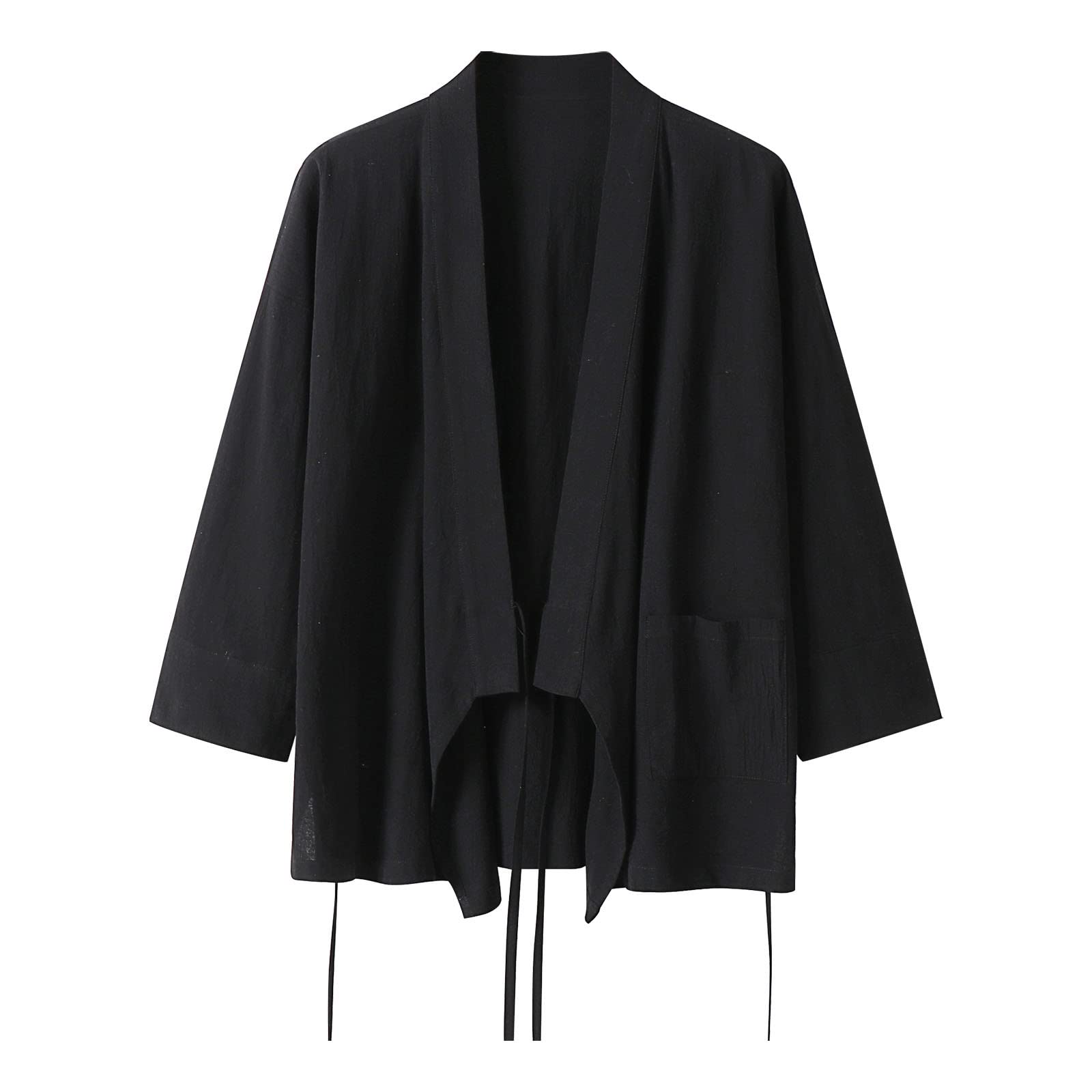 Cardigan Uomo Estivo in Cotone e Lino con Collo Incrociato e Lacci Costume da Cinese da Notte Comode Yukata Terme Oversize Top Tai Chi Vestito Copricostume Casual Camicia Hawaiana Mare Kimono Cinese