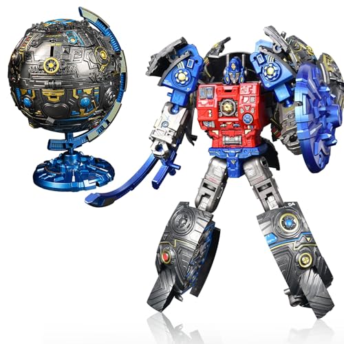 Hapystar Globe Transforming Toy, 2 in 1 Transform into Robot Action Figure, DIY Transformation...