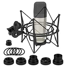 The heavy-duty elastic bands suspend the mic in the shock mount center for isolation from noise, shock, and vibrations. Designed to help prevent vibrations and noise through a mic stand, or boompole from reaching suspension shockmount. Rubber mat bet...