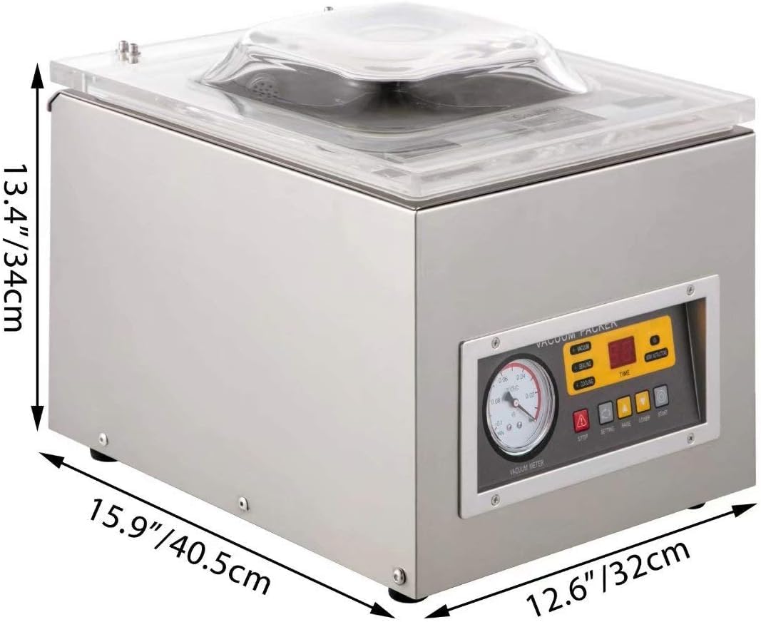 Máquina de sellado al vacío para almacenamiento de alimentos, sellador de cámara digital, conserva la frescura y reduce los residuos, ideal para uso en cocina
